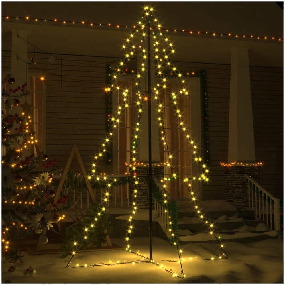 Albero di Natale a Cono 240 LED per Interni Esterni 118x180 cm - Foto 2