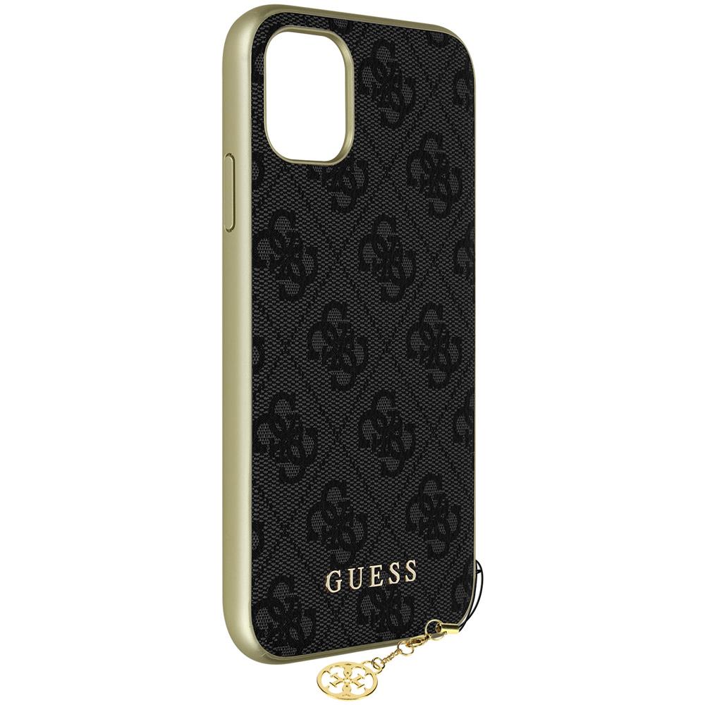 Cover Iphone 11 Bimateriale Fintura Intessuta 4g Charms Guess Grigia - Foto 5