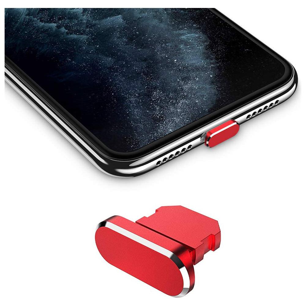 Cappuccio Protettivo Compatibile Con Apple Iphone In Rosso - Spina Di Protezione Dalla Polvere Spina Per La Porta Di Ricarica Antipolvere - Foto 1