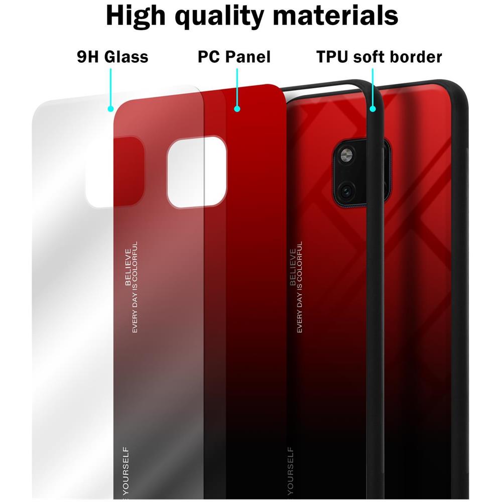 Cadorabo Custodia Compatibile Con Huawei Mate 20 Pro In Rosso - Nero - Coperchio Protettivo Bicolore In Vetro Temperato E Silicone Tpu - Foto 7