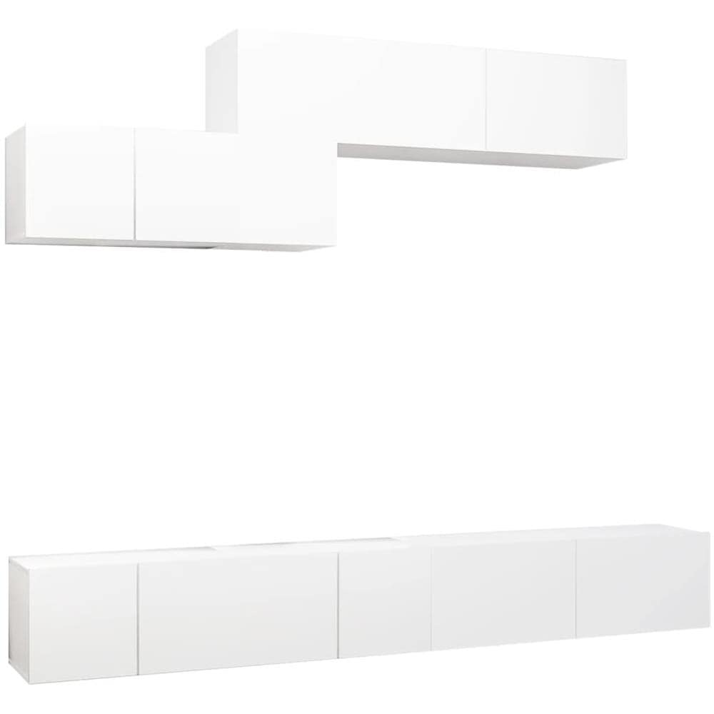Set di Mobili Porta TV 6 pz Bianco in Legno Multistrato - Foto 1