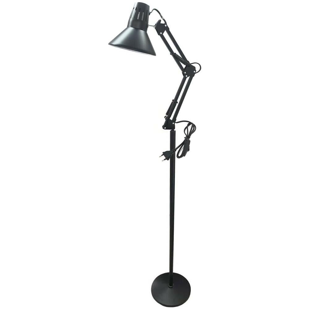 Lampada Piantana Da Terra Porta Lampadina E27 Casa Ufficio Lume Nero - Foto 2