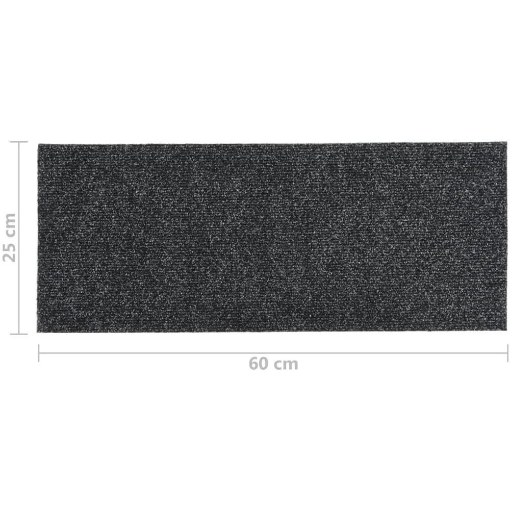 Tappeti Adesivi Rettangolari Per Scale 15 Pz 60x25 Cm Grigi - Foto 2