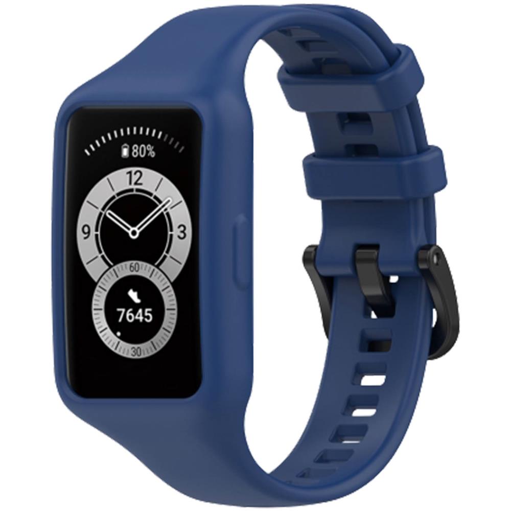 Cinturino Per Huawei Band 7 / 6 Pro / 6 / Honor Band 6 Silicone Morbido Blu - Foto 1