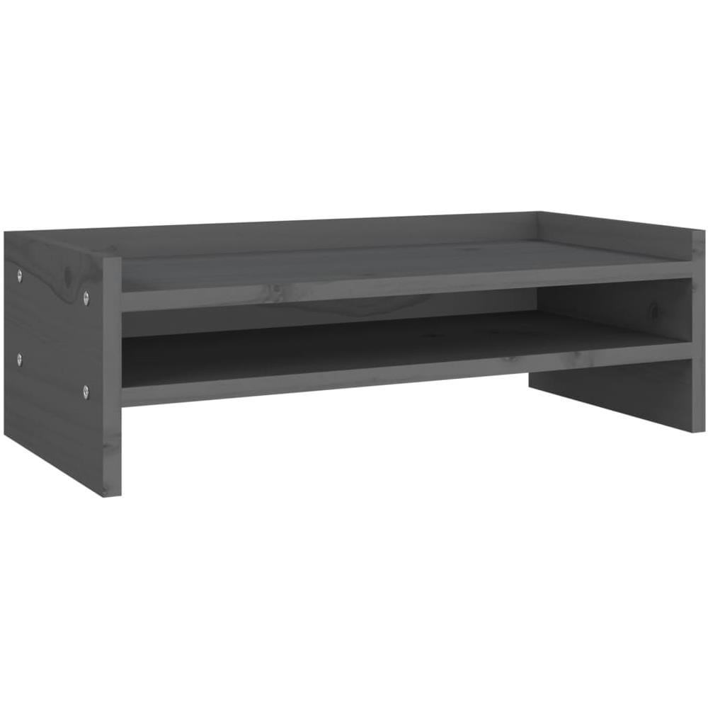 Supporto Per Monitor Grigio 50x24x16 Cm Legno Massello Di Pino - Foto 2