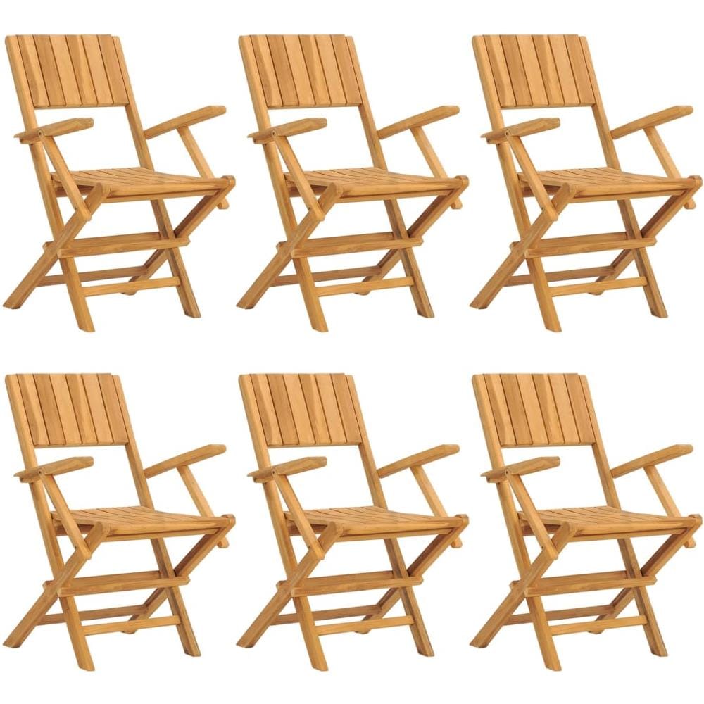 Sedie Da Giardino Pieghevoli 6pz 55x61x90cm Legno Massello Teak - Foto 2