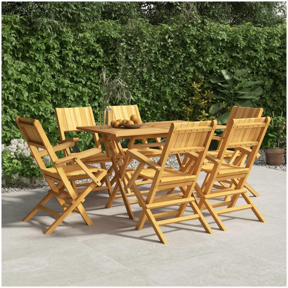 Sedie Da Giardino Pieghevoli 6pz 55x61x90cm Legno Massello Teak - Foto 1