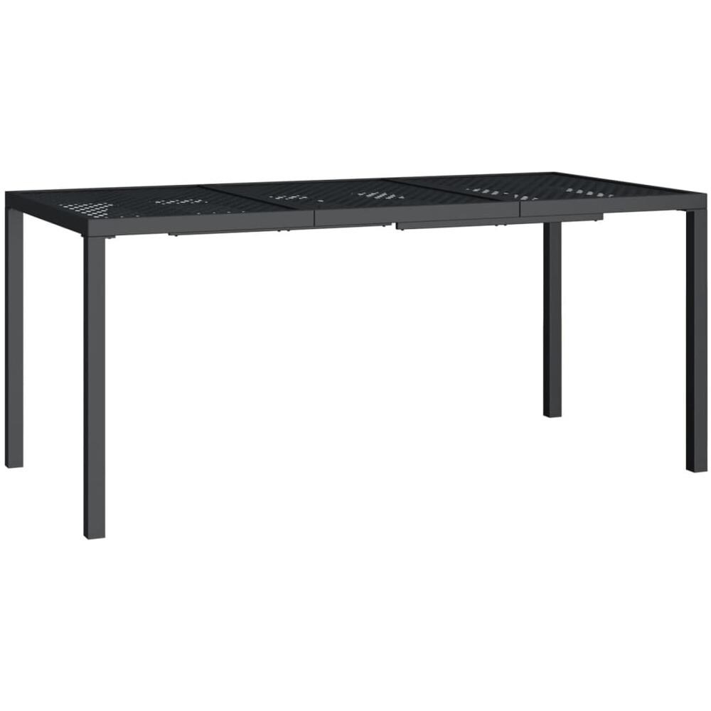 Tavolo Da Giardino Antracite 165x80x72 Cm Acciaio - Foto 2