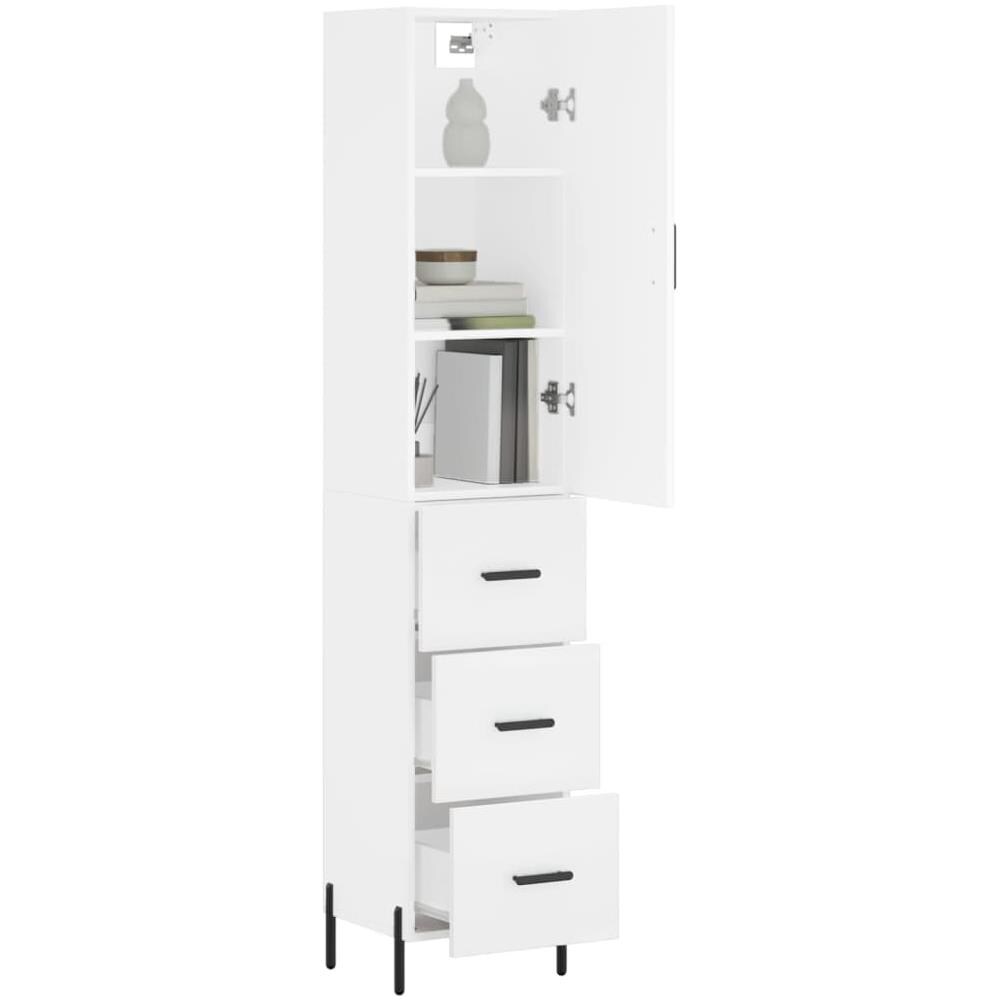 Credenza Bianca 34,5x34x180 Cm In Legno Multistrato - Foto 3
