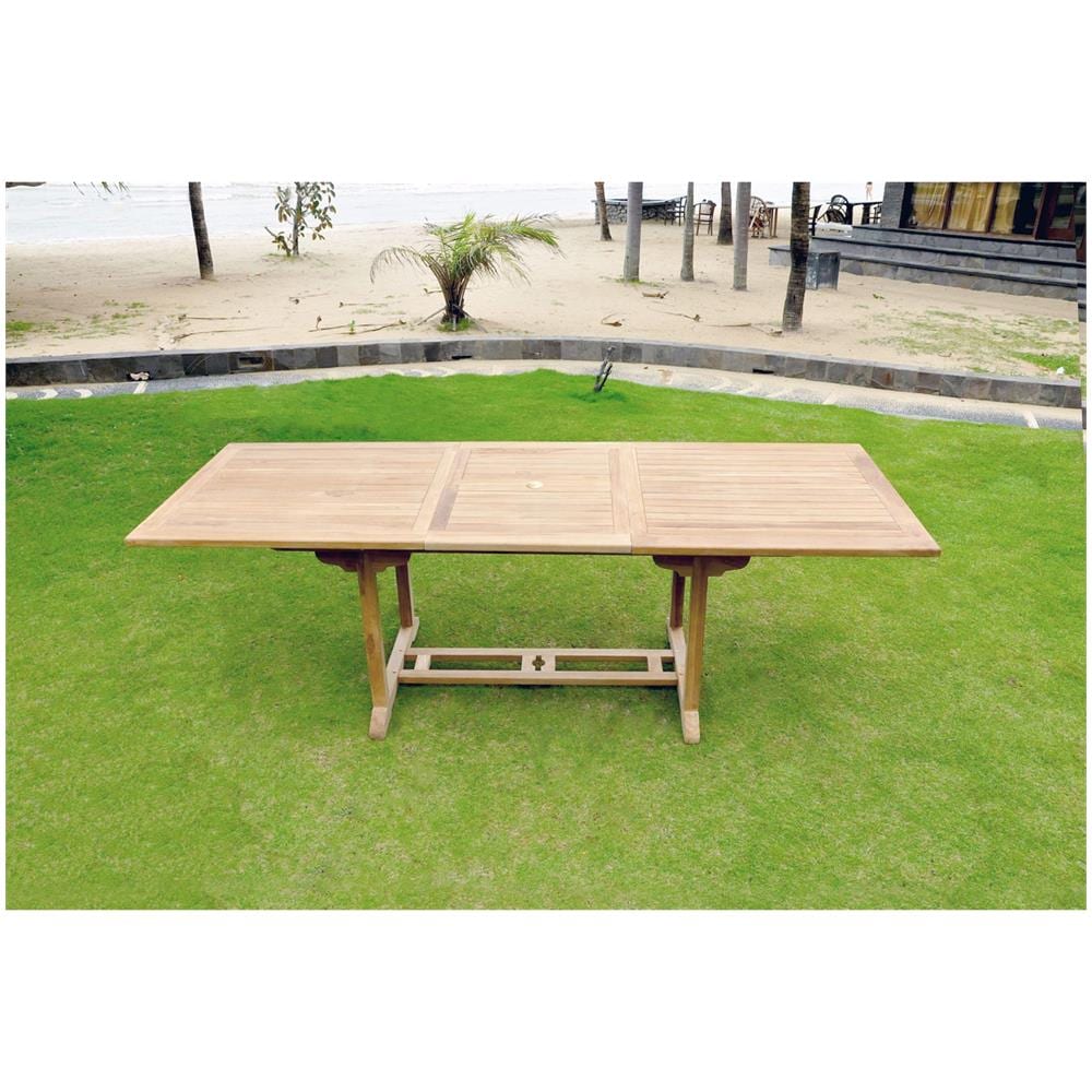 Tavolo Da Giardino Allungabile Rettangolare 10 Posti In Teak Grezzo Kajang - Foto 2
