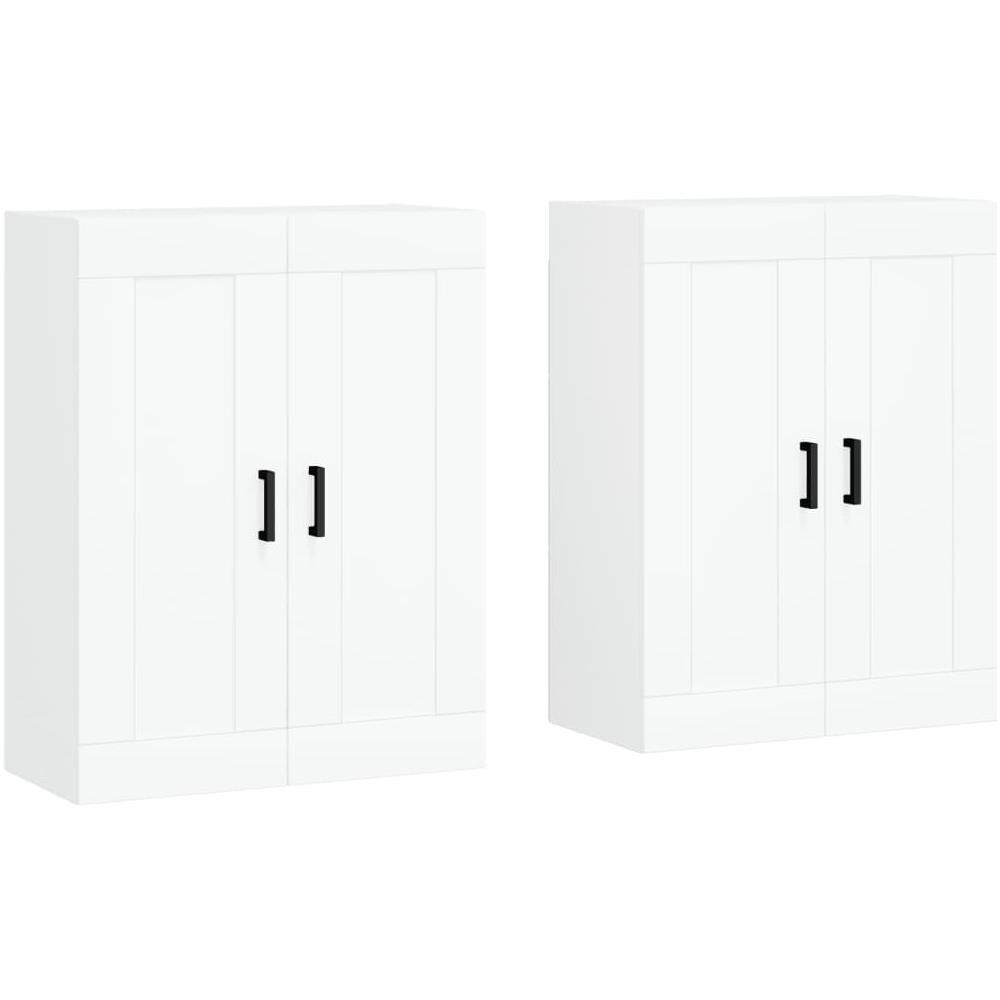 Armadietti A Parete 2 Pz Bianchi In Legno Multistrato - Foto 2