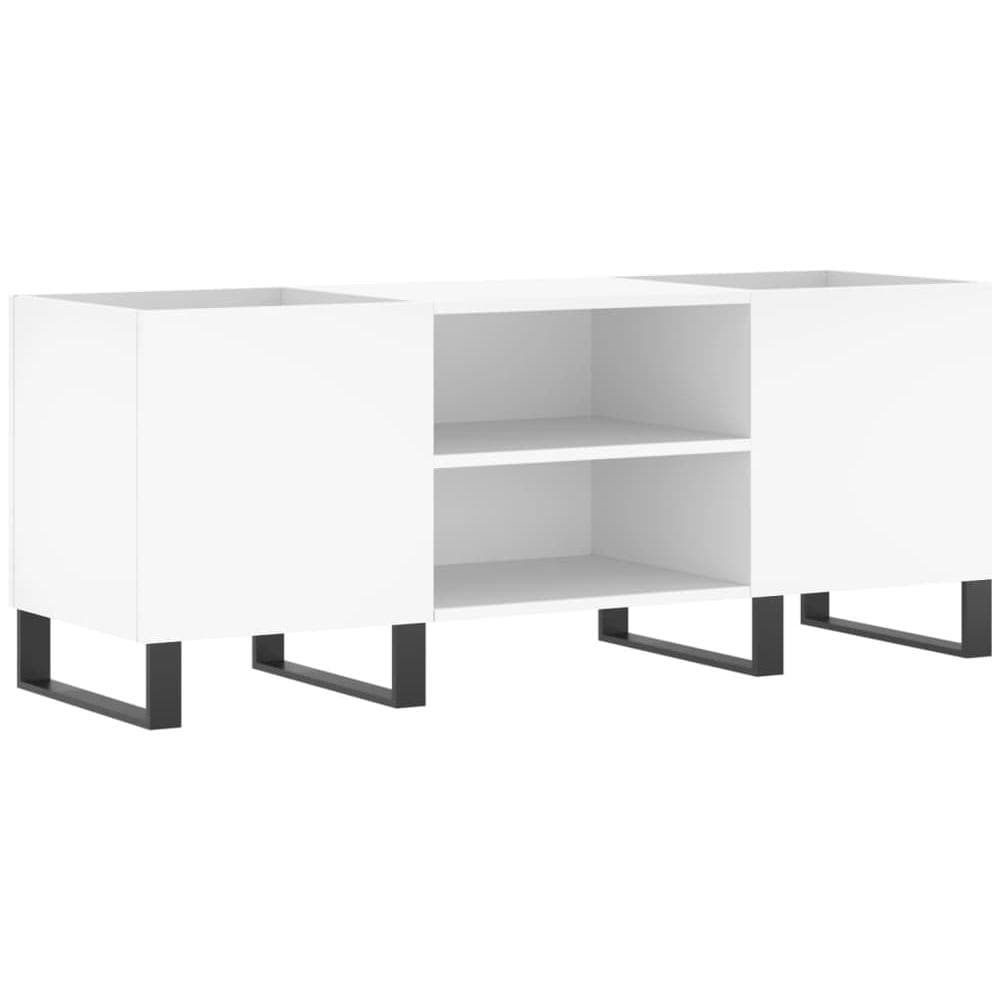Mobile Porta Dischi In Legno Multistrato VidaXL - Bianco, 100x38x48 Cm, Con Piedini In Ferro