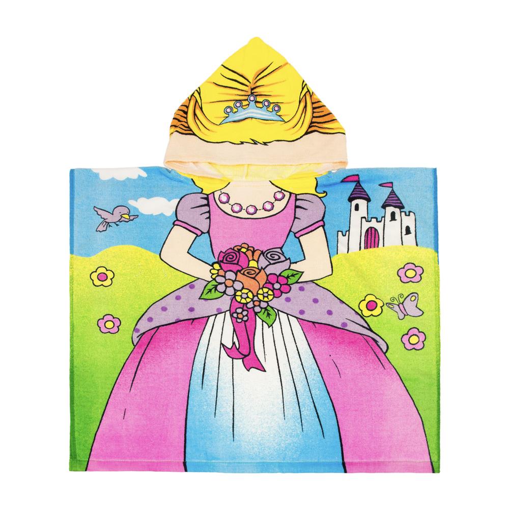 Poncho Mare Per Bambini In Spugna 100% Cotone In Varie Fantasie Poncho Principessa - Foto 1