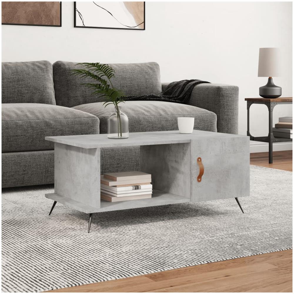 Tavolino Da Salotto Grigio Cemento 90x50x40cm Legno Multistrato - Foto 1