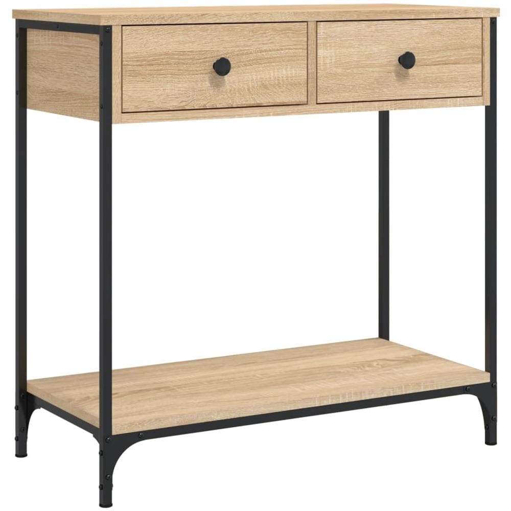 Tavolino Consolle Rovere Sonoma 75x34,5x75cm Legno Multistrato - Foto 2