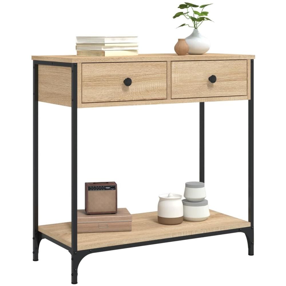 Tavolino Consolle Rovere Sonoma 75x34,5x75cm Legno Multistrato - Foto 3