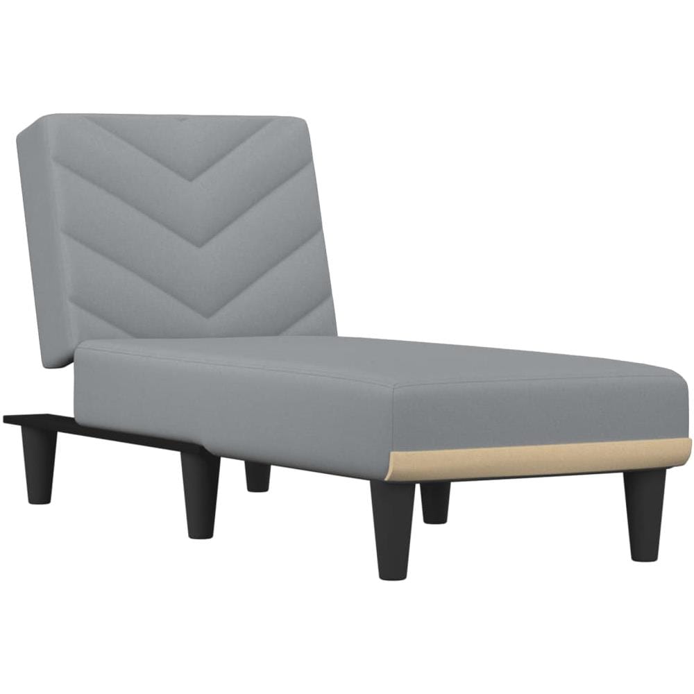 Chaise Longue In Tessuto Grigio Chiaro - Foto 2