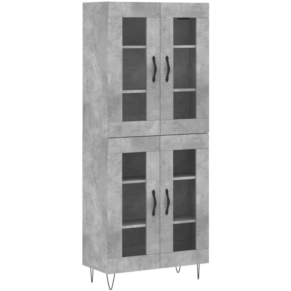 Credenza Grigio Cemento 69,5x34x180 Cm In Legno Multistrato - Foto 2