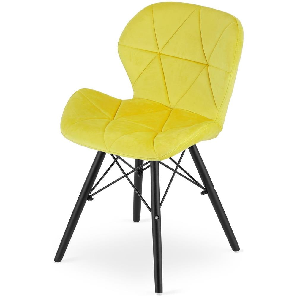 Sedia in velluto Valora WAKO con gambe gialle e nere, design moderno - Foto 6