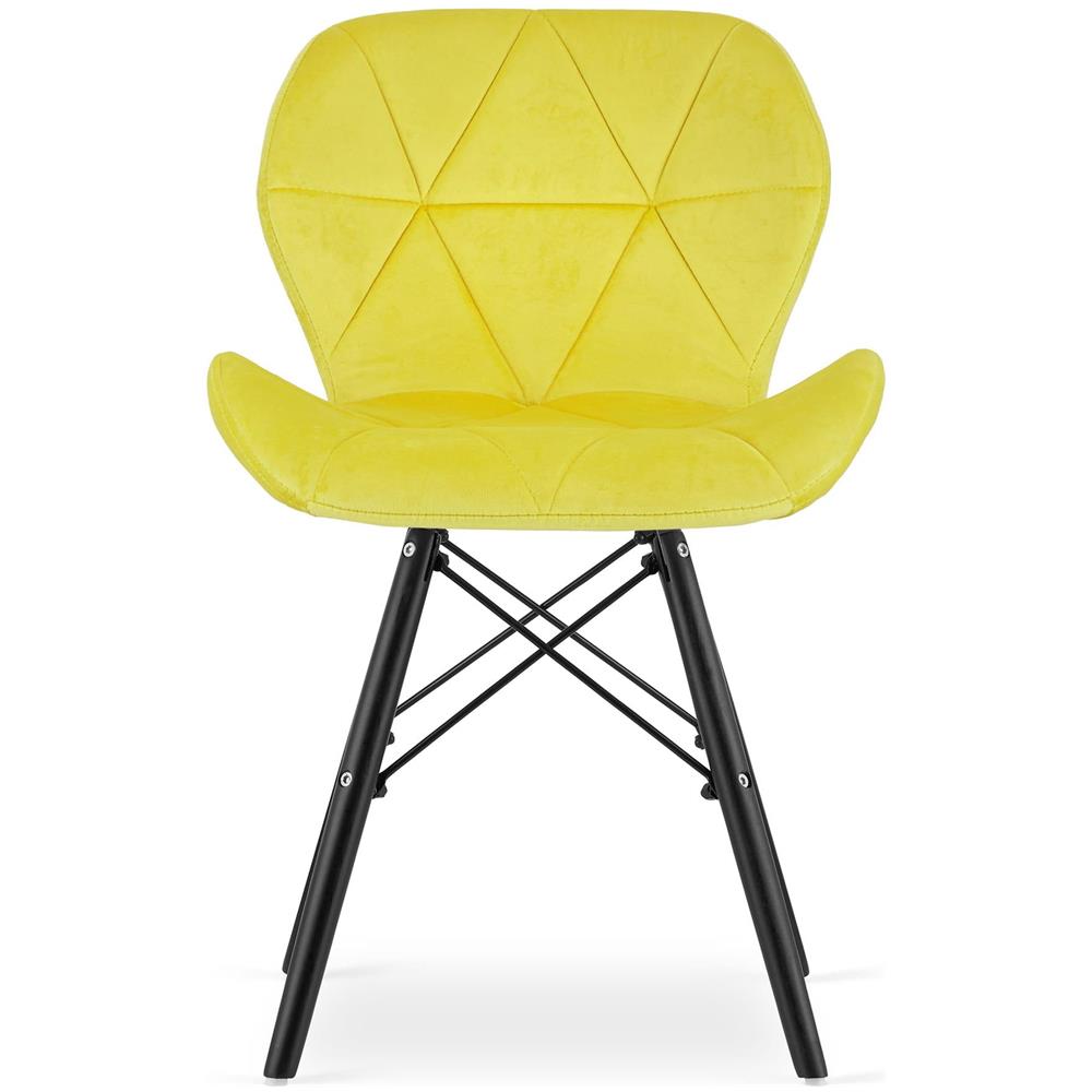 Sedia in velluto Valora WAKO con gambe gialle e nere, design moderno - Foto 2