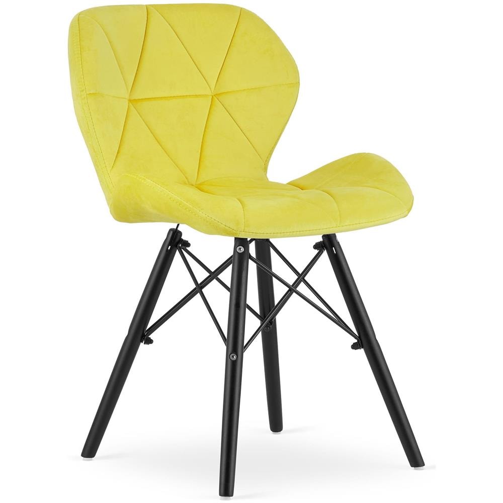 Sedia in velluto Valora WAKO con gambe gialle e nere, design moderno - Foto 1