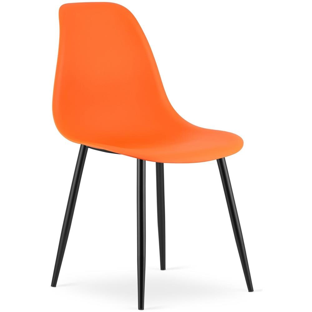 Sedia WAT arancione / gambe nere x 3 - Foto 2