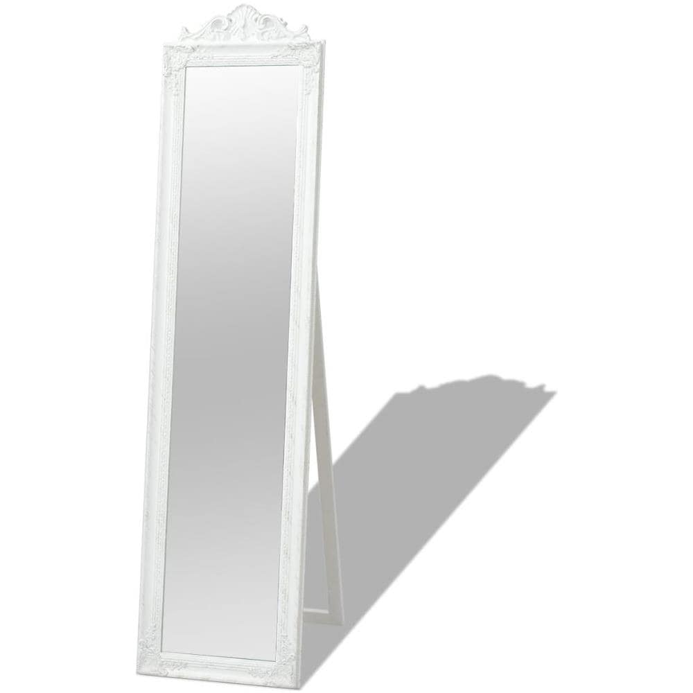 Specchio Da Pavimento In Stile Barocco 160x40 Cm Bianco - Foto 1