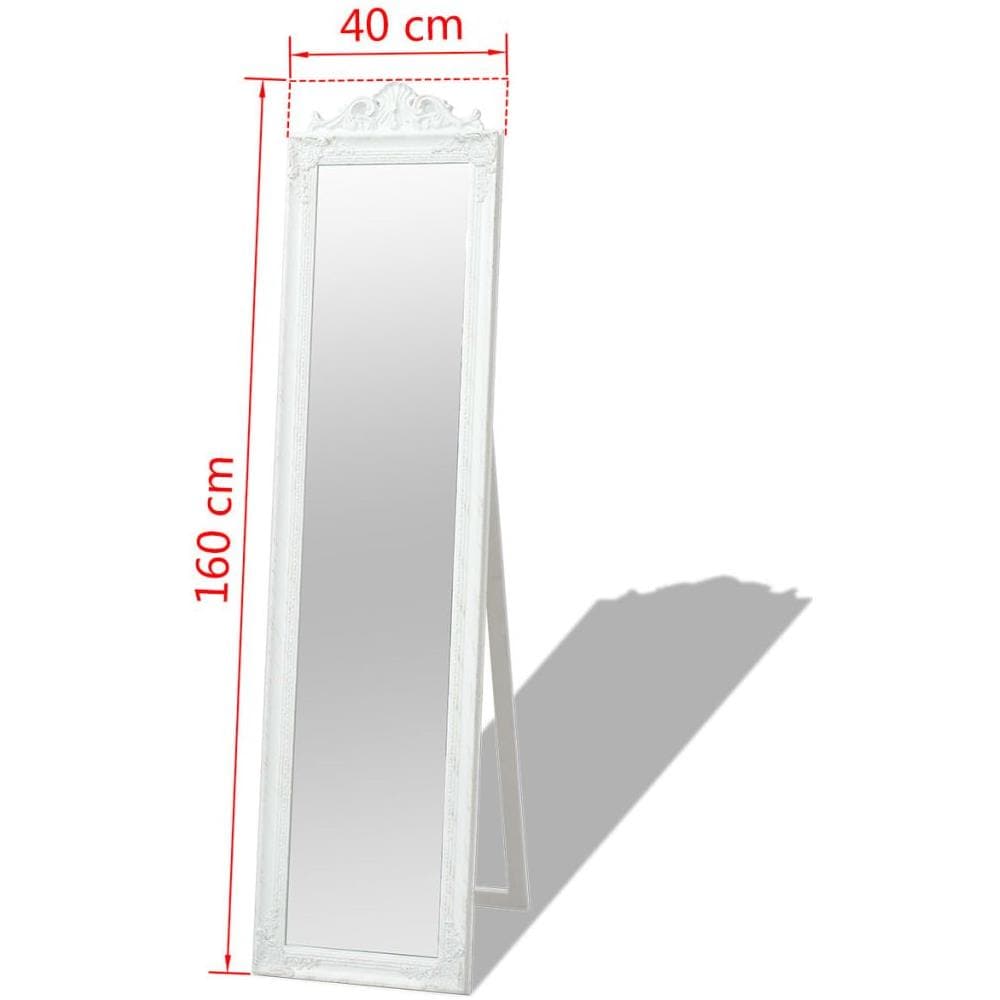 Specchio Da Pavimento In Stile Barocco 160x40 Cm Bianco - Foto 14