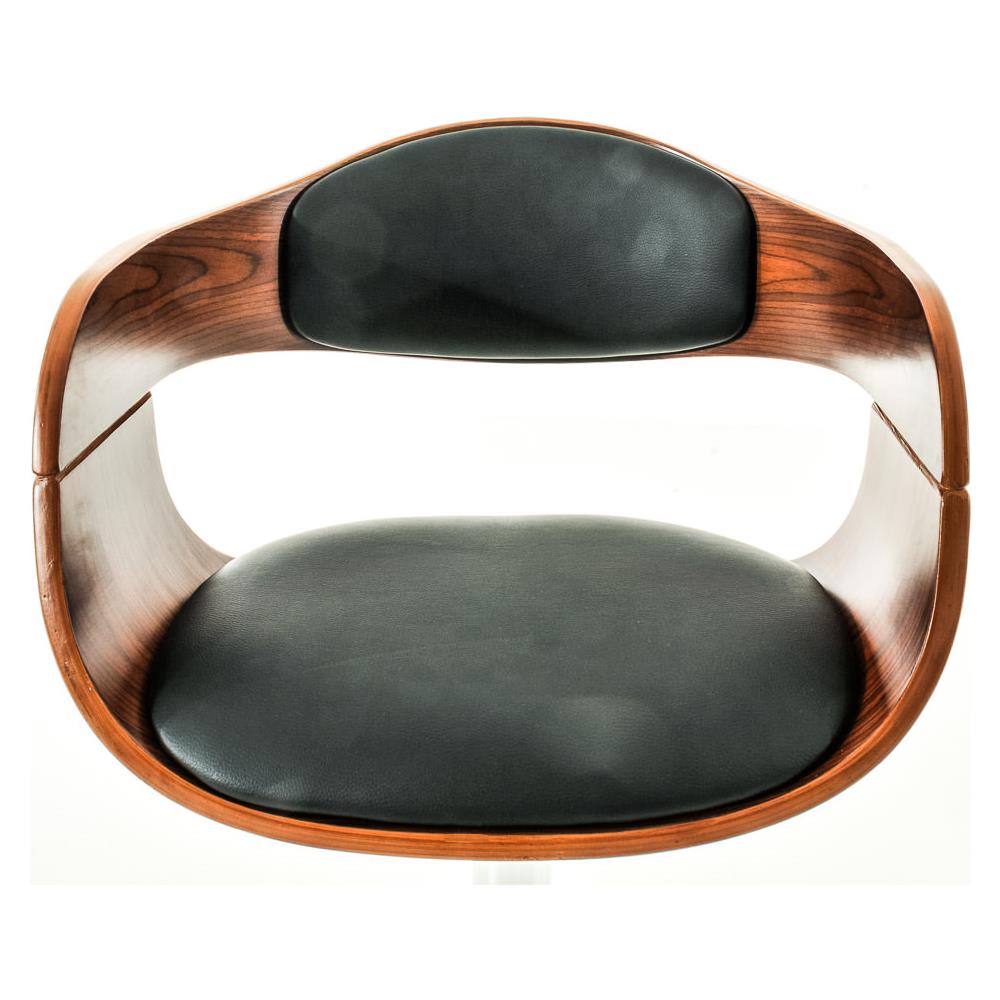 Set 2 Sgabelli rétro Kingston con Braccioli I Sgabelli Bar Girevole 360° in Similpelle E Legno I Coppia Sgabelli Alti Bancone Regolabili 63-77 CM Noce / Nero - Foto 5