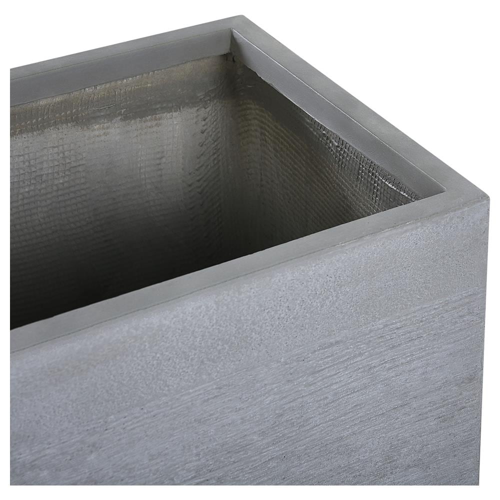 Vaso Da Fiori Quadrato Grigio 33 X 33 X 70 Cm Dion - Foto 2