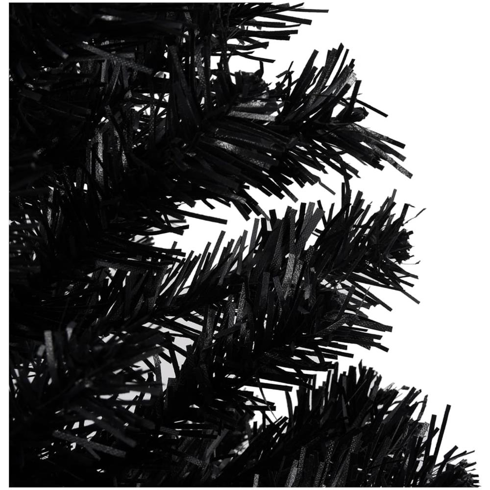 Set Albero Natale Artificiale con LED e Palline Nero 210 cm PVC - Foto 2