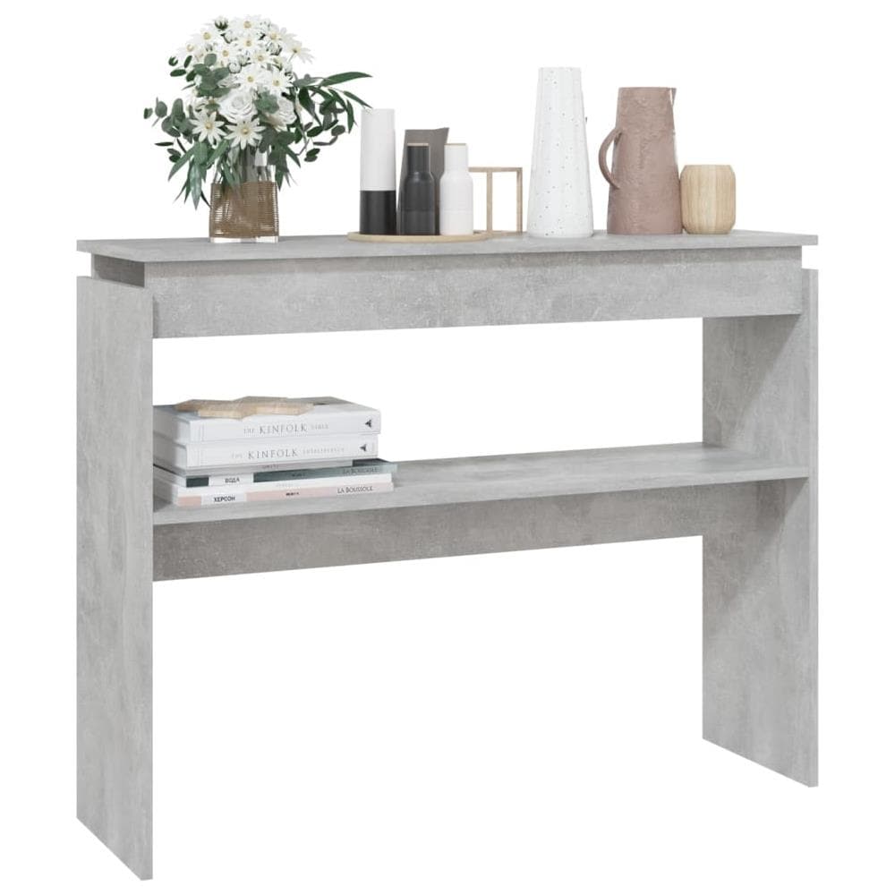 Tavolino Consolle Grigio Cemento 102x30x80cm Legno Multistrato - Foto 3
