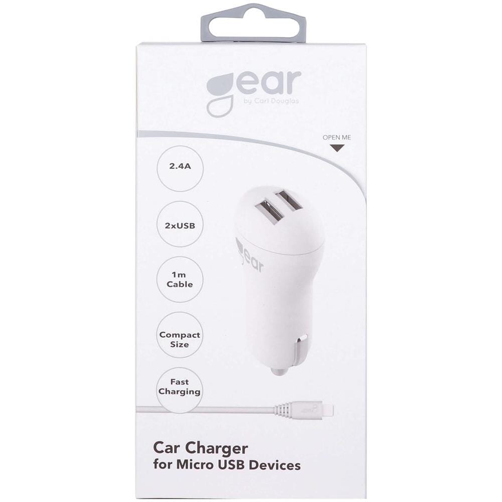 Caricabatterie 12-24v 2xusb 2.4a Cavo Microusb Bianco Rotondo 1m - Foto 2