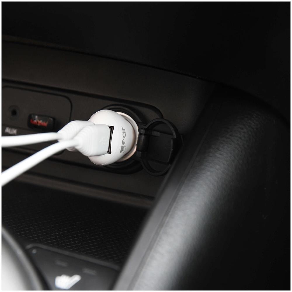 Caricabatterie 12-24v 2xusb 2.4a Cavo Microusb Bianco Rotondo 1m - Foto 5