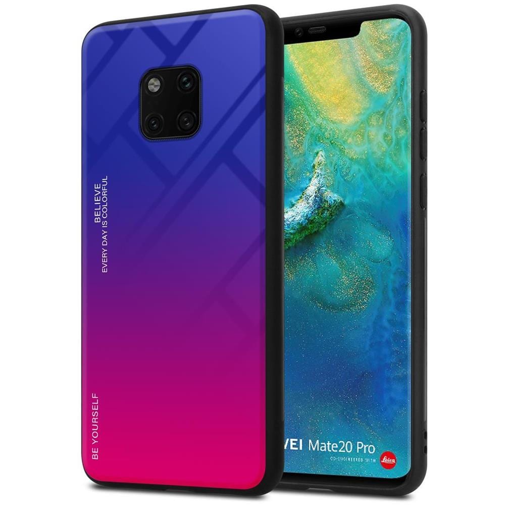 Cadorabo Custodia Compatibile Con Huawei Mate 20 Pro In Viola - Rosso - Coperchio Protettivo Bicolore In Vetro Temperato E Silicone Tpu - Foto 1