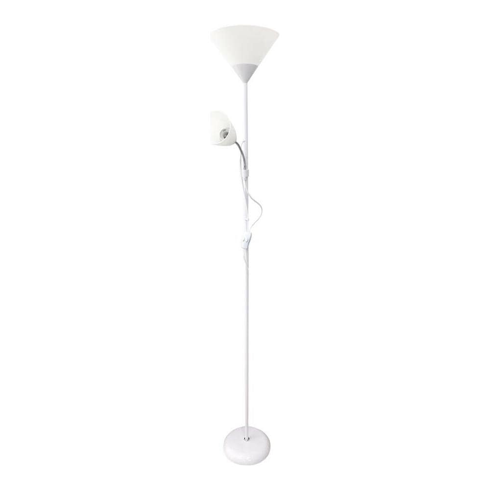 Lampada Piantana Da Terra 2 Porta Lampadina E27 Interruttore On Off Bianca - Foto 2