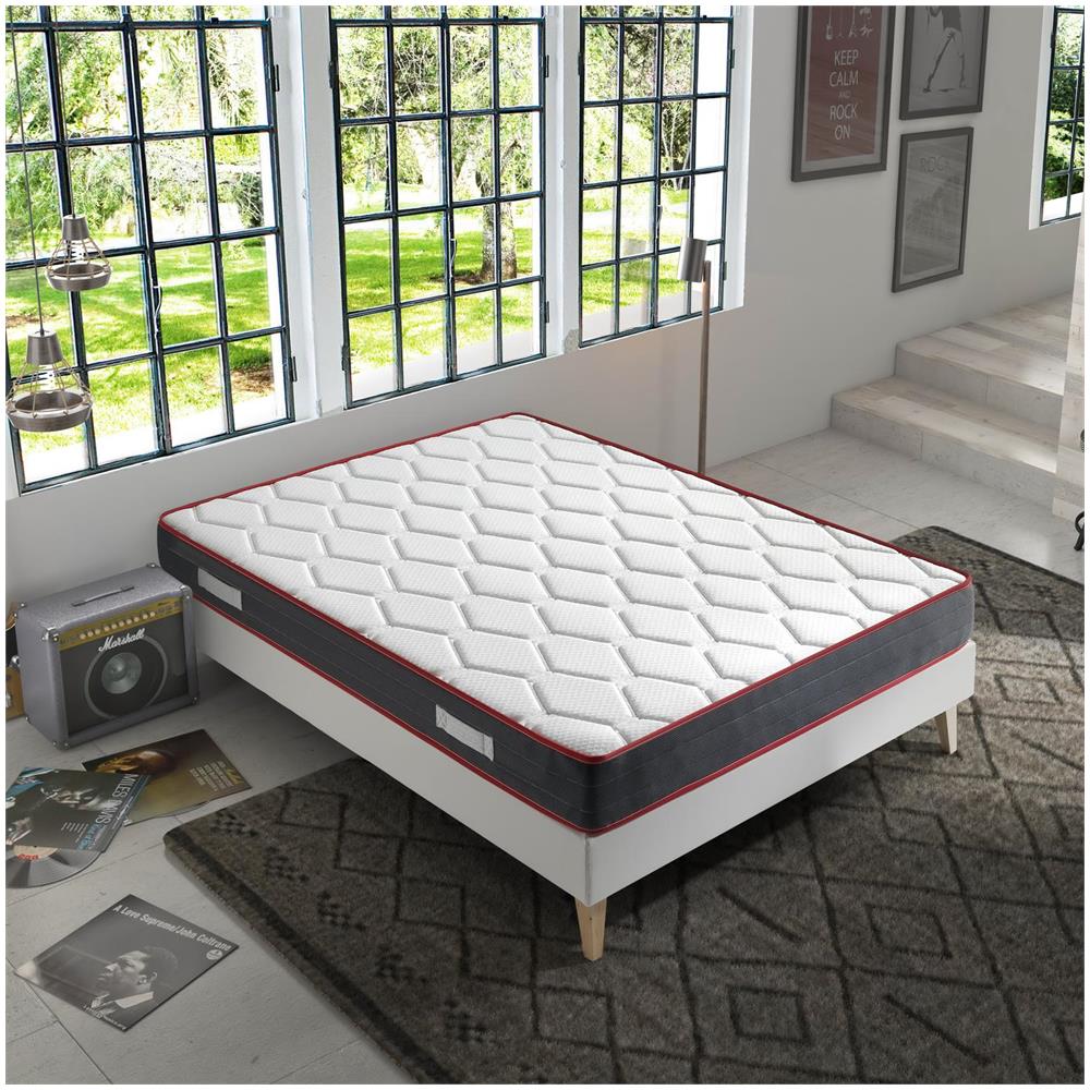 Materasso Ergo-confort 160x200 Cm In Memory Foam Altezza 22 Cm, 2 Cm De Memory Foam 65 Kg /m3 + Supporto: Fermo - Foto 3