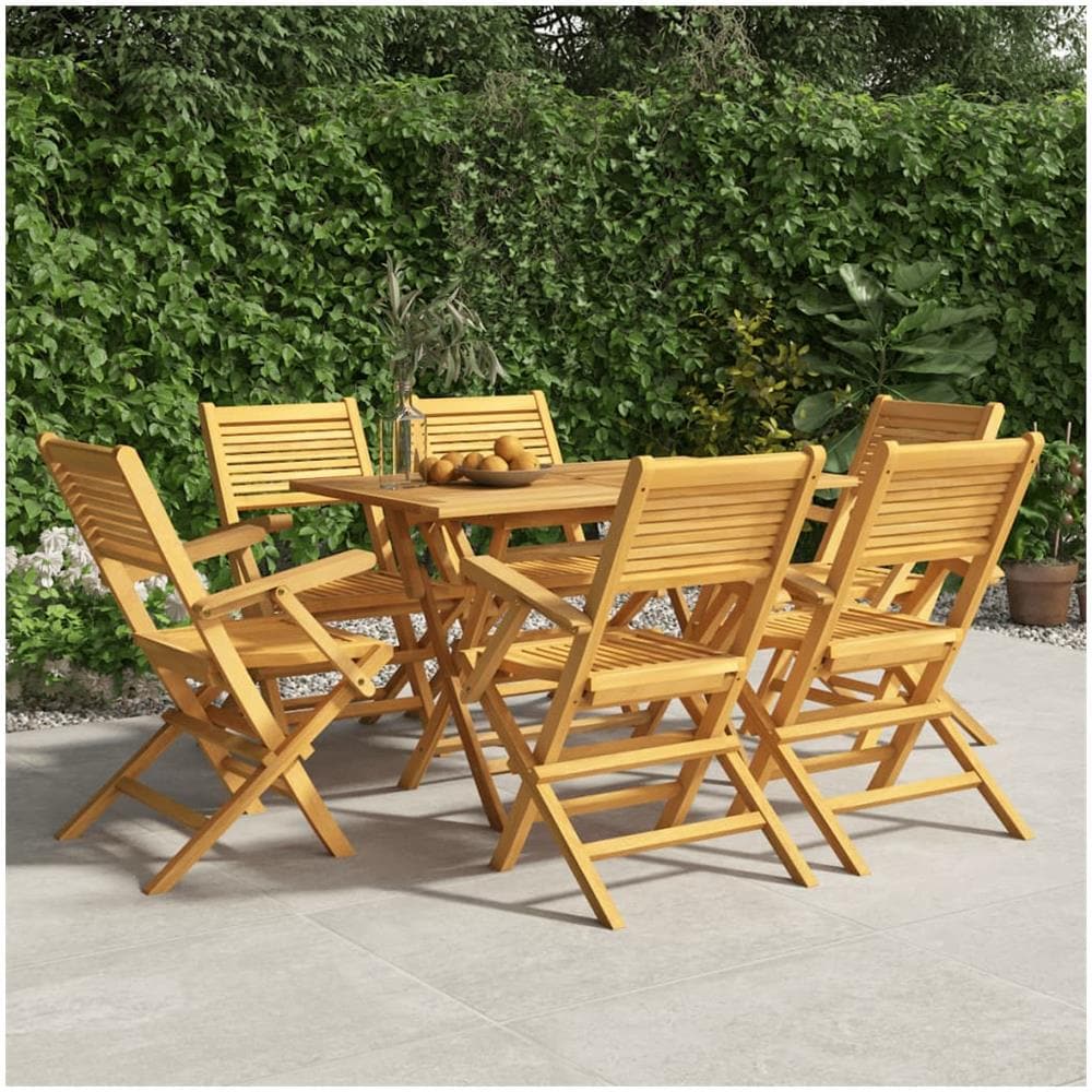 Sedie Da Giardino Pieghevoli 6pz 55x62x90cm Legno Massello Teak - Foto 1