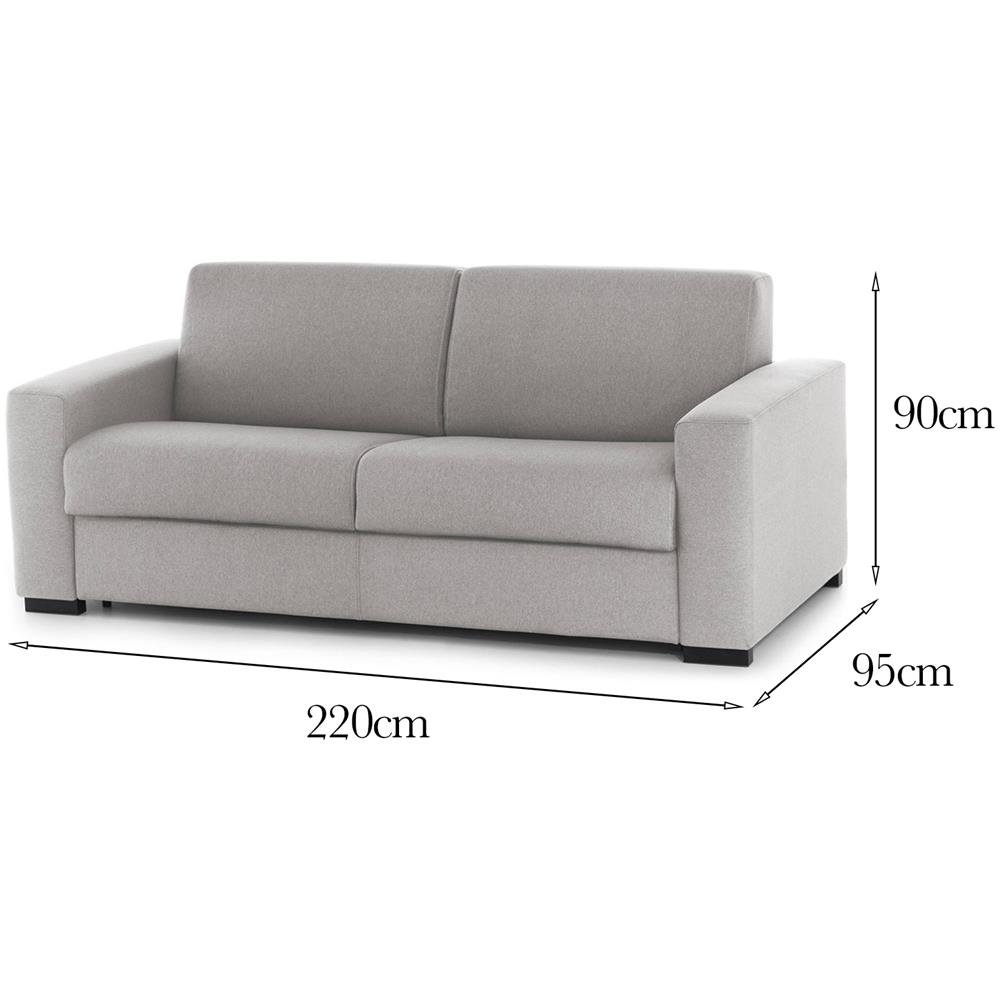 Divano Fisso Elizabeth, Divano A 3 Posti, 100% Made In Italy, Sofà Soggiorno In Tessuto Imbottito, Con Braccioli Standard, Cm 220x95h90, Grigio - Foto 4