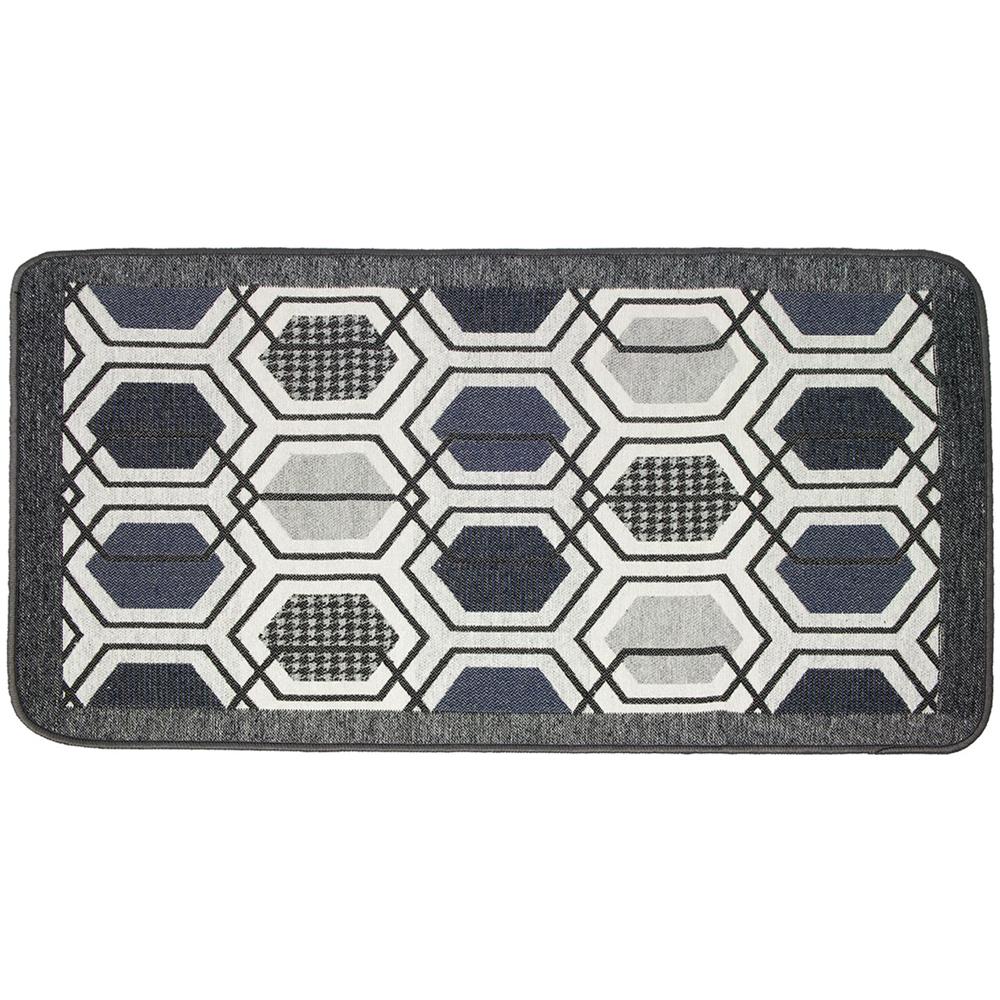 Tappeto Bagno Doccia Antiscivolo Mod. Vietri Tappetino Super Assorbente Cotone Pelo Corto 60x120 Blu - Foto 1