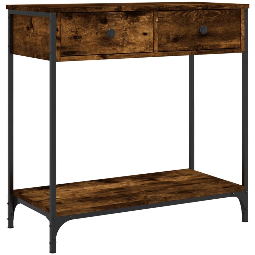 Tavolino Consolle Rovere Fumo 75x34,5x75cm Legno Multistrato - Foto 2