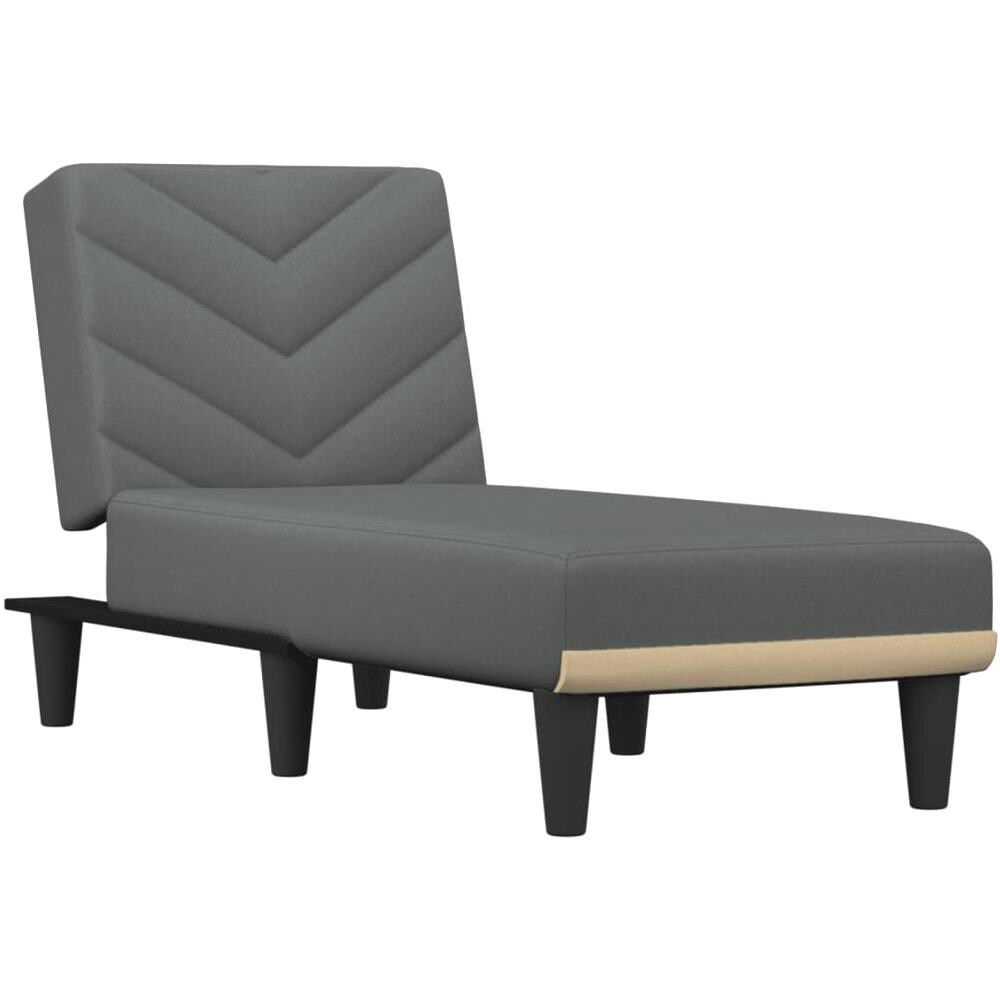 Chaise Longue In Tessuto Grigio Scuro - Foto 2