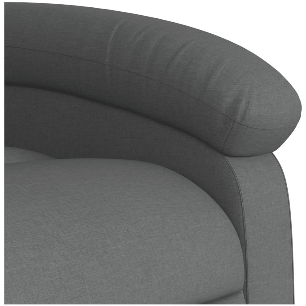 Poltrona Massaggiante Reclinabile Grigio Scuro In Tessuto - Foto 12