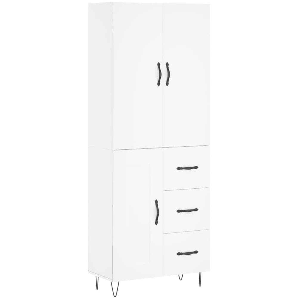 Credenza Bianca 69,5x34x180 Cm In Legno Multistrato - Foto 2