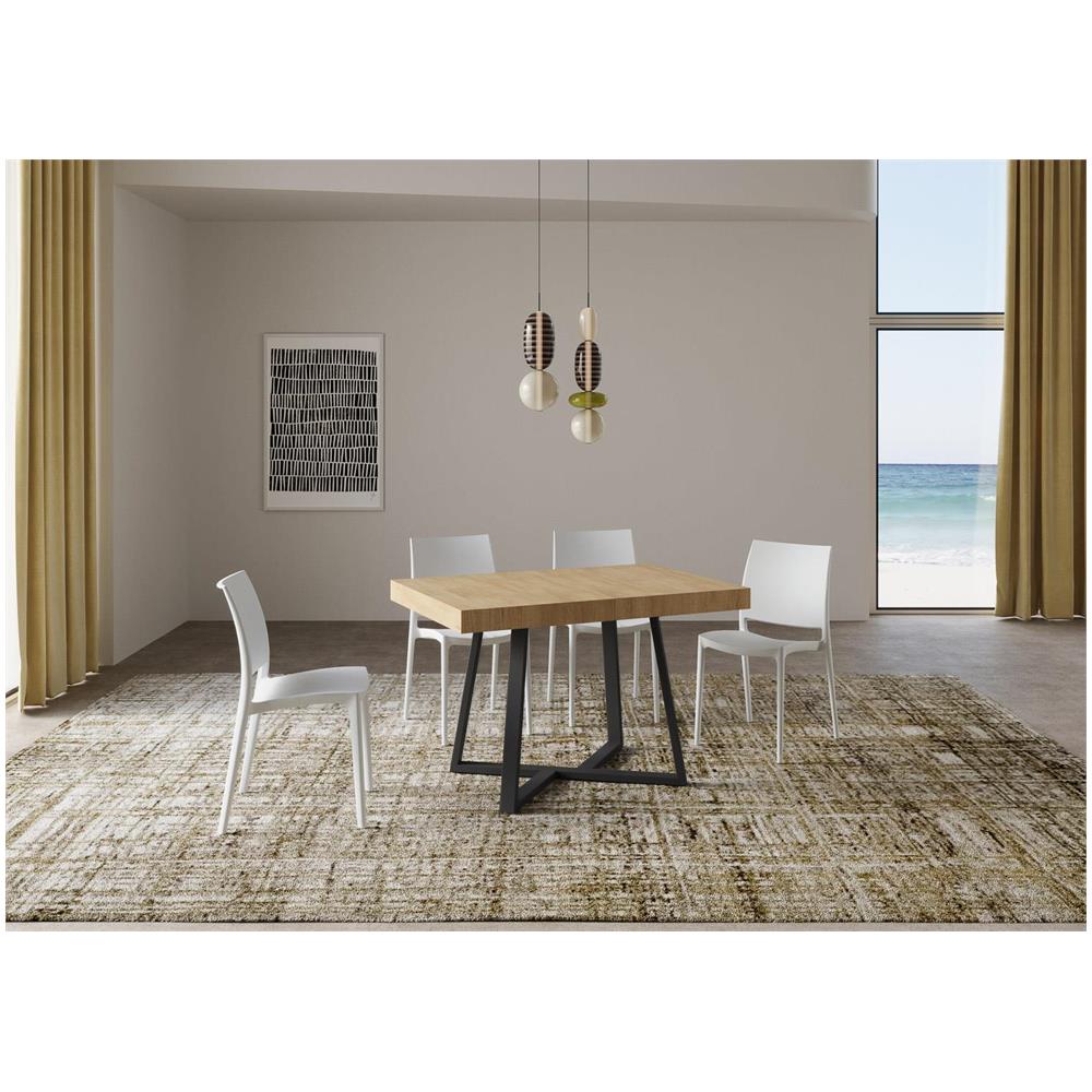 Tavolo allungabile 90x120/224 cm Zeplir quercia natura gambe antracite - Foto 2