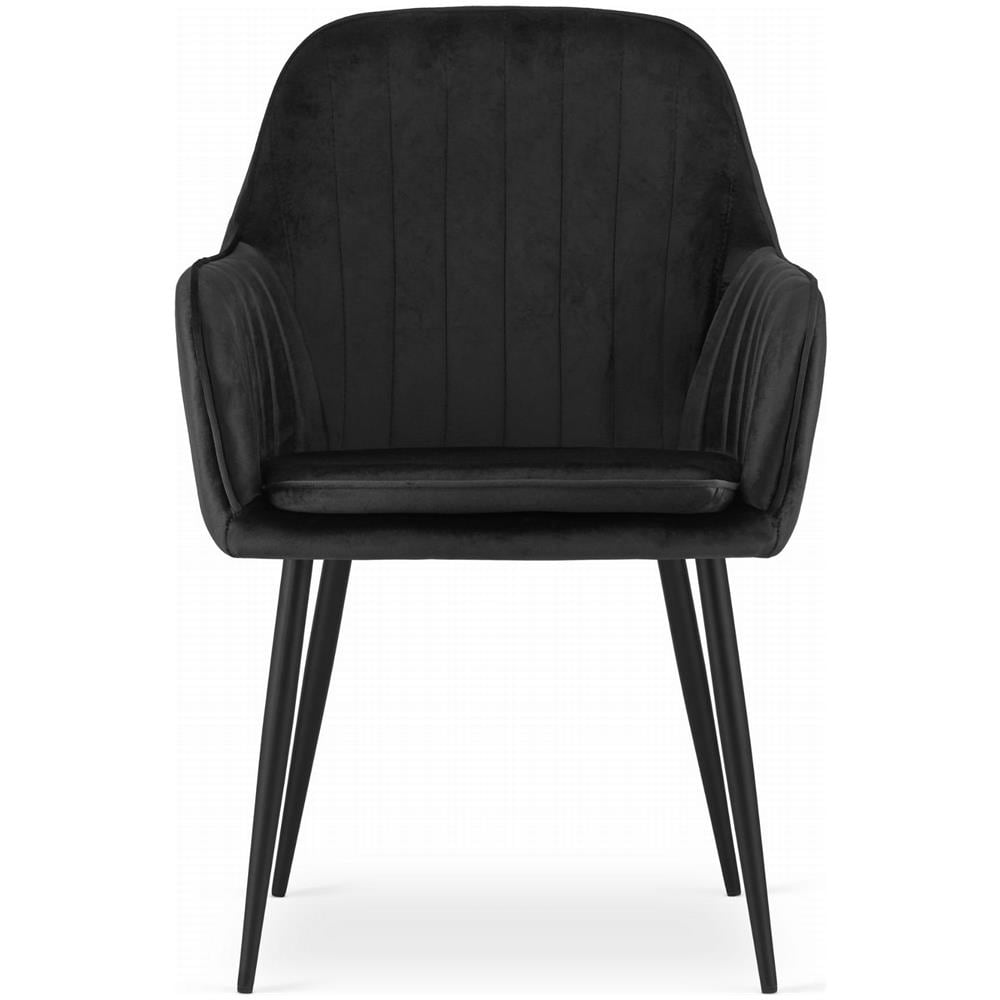 Sedia LUGO in velluto nero dal design ergonomico per il soggiorno - Foto 2