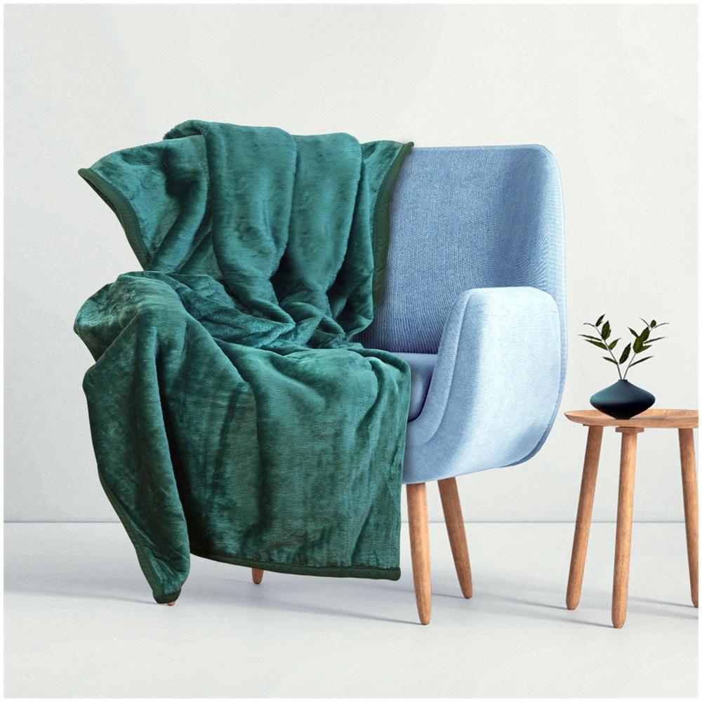 Coperta in acrilico verde 160x200 cm - Copertura morbida, calda e accogliente - Foto 3
