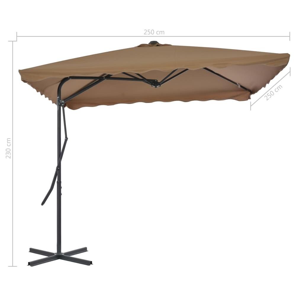 Ombrellone Da Esterni Con Palo In Acciaio 250x250cm Talpa - Foto 7