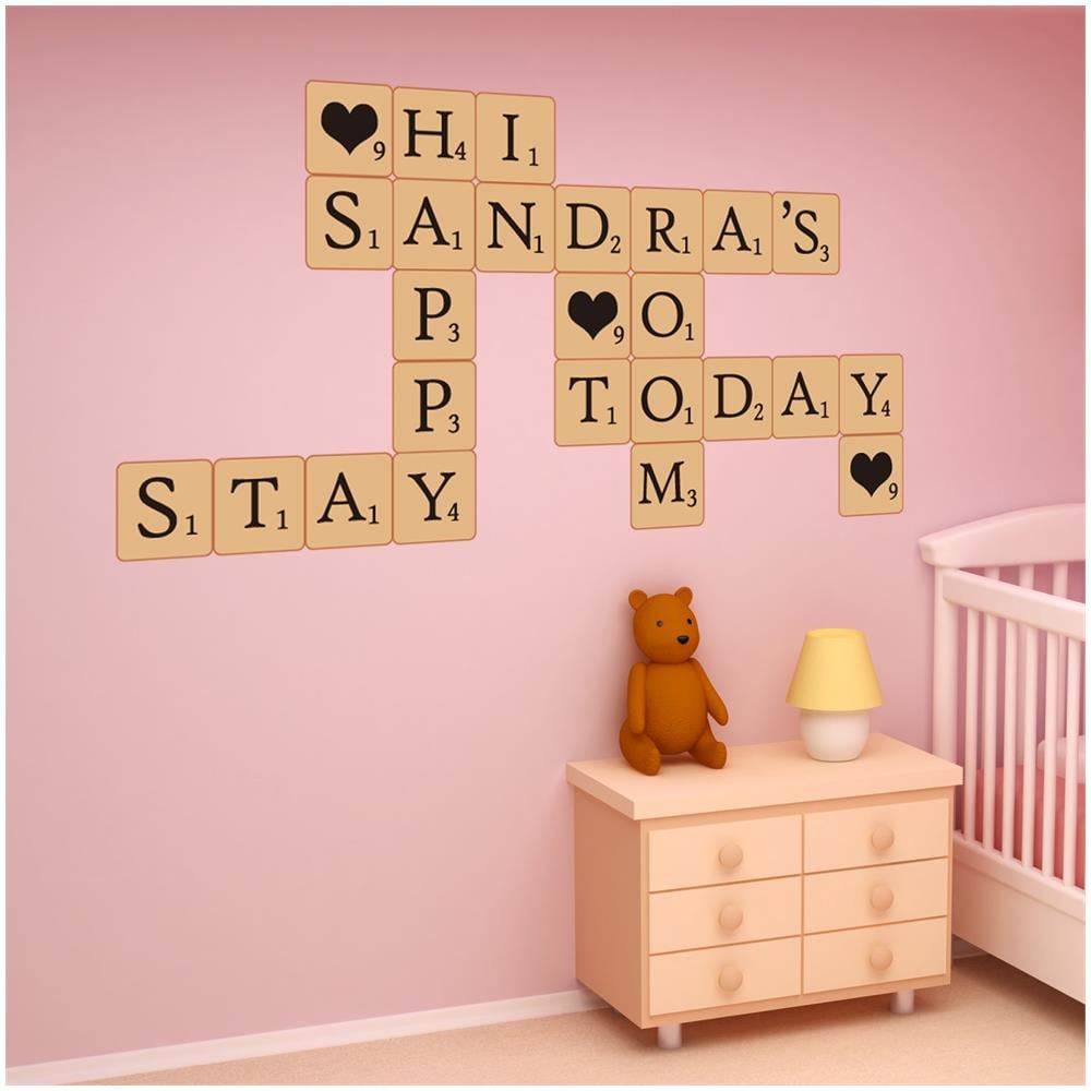 Walplus Adesivo Da Parete, Motivo Lettere Scarabeo, Pvc, Colori Misti - Foto 2