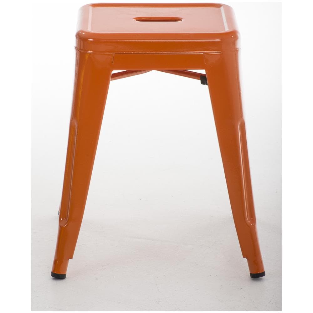 Panchetto Multiuso Armin in Metallo I Sgabello Industriale Impilabile I Sgabello Fisso Urban da Cucina Alt. 46 CM I Carico Max 200 kg Arancione - Foto 2